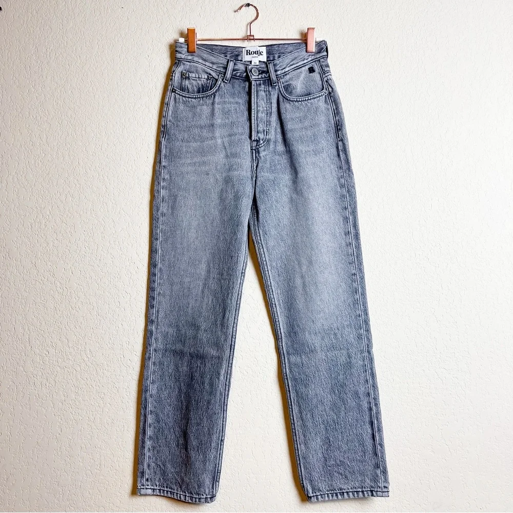 Rouje Marais Straight Leg Jeans Light Grey Wash Size 24 - Picture 4 of 12